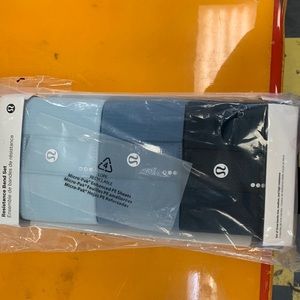 NWT in box Lululemon resistance band set in three shades of blue